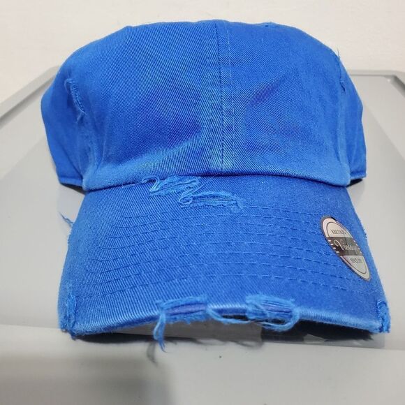 NWT DAD UNISEX CAP HAT DISTRESSED BLUE STRAPBACK - Picture 2 of 12